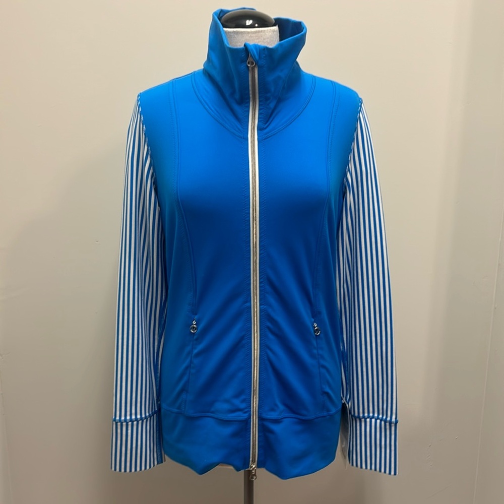 LULULEMON Athletica Daily Yoga Jacket Full zip Stripe Sleeve NWT Women SZ 8